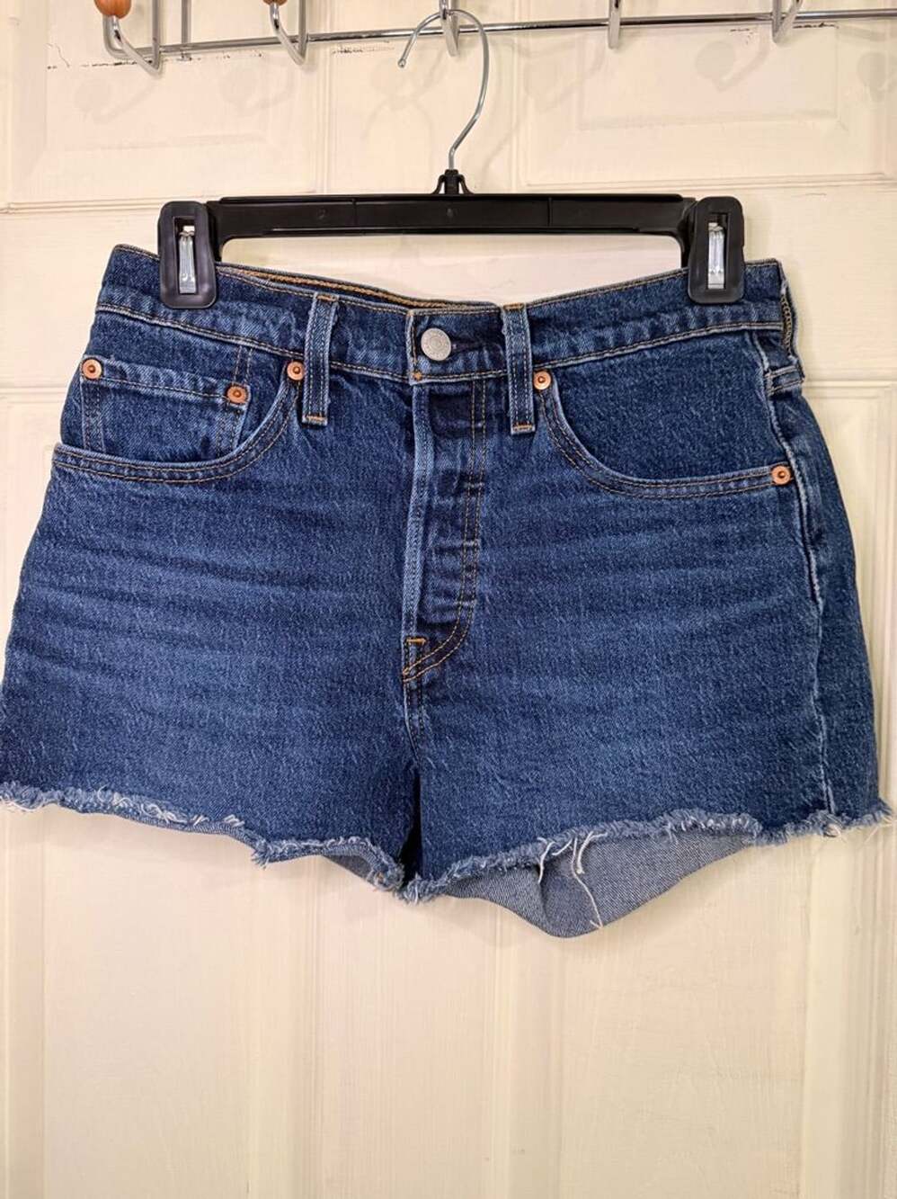 Levi's 501 Denim Shorts Size 25 Blue Cutoff
